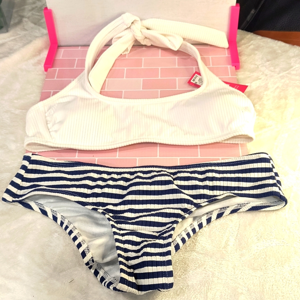 Exhilaration S (0-2) Shirred Bac Bottoms, adjustable strapped Top, 2 Piece,  NWT